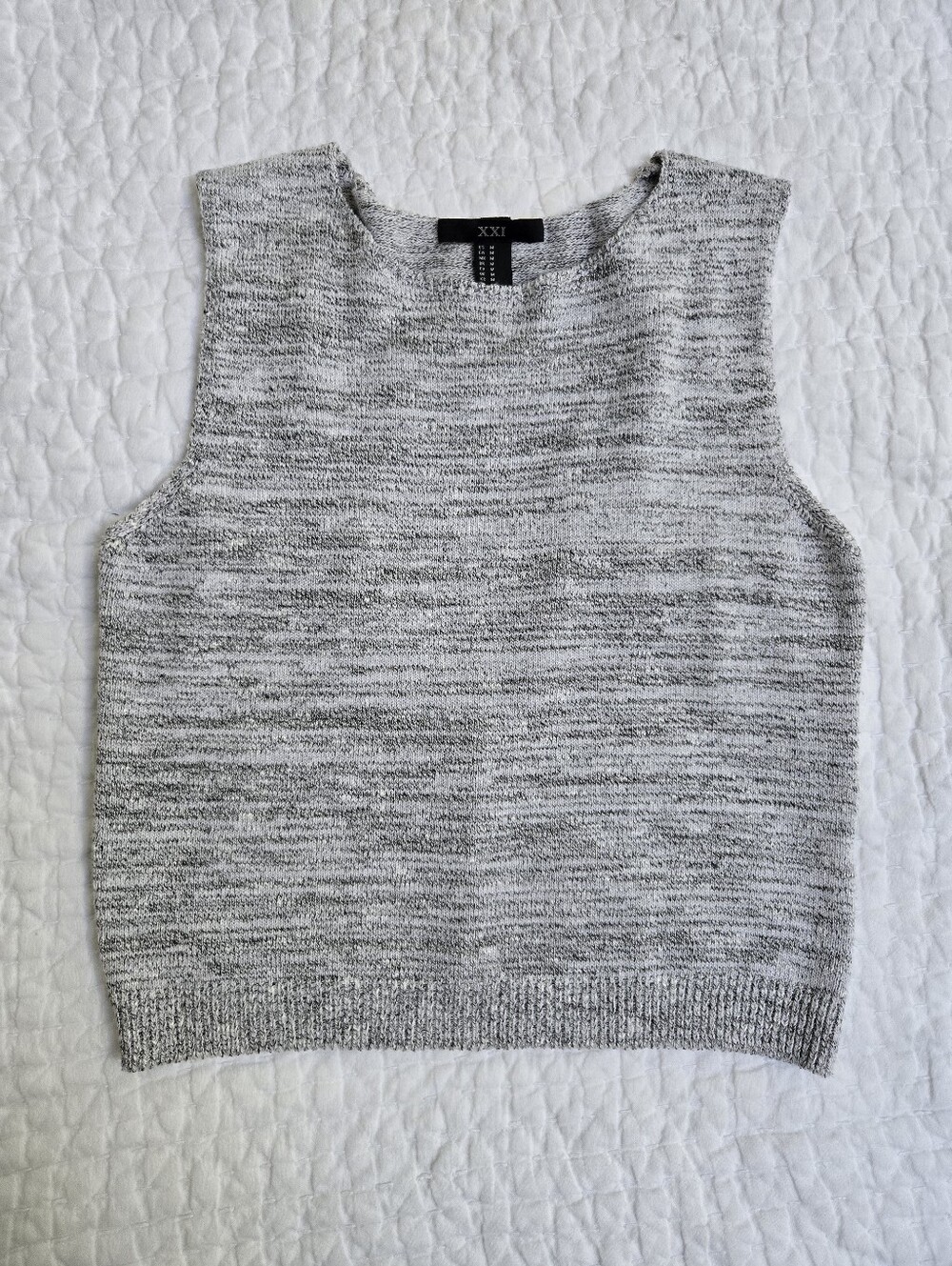 Forever 21 Gray Marled Knit Sleeveless Sweater